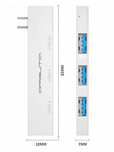 Орбита OT-PCR23 Серебро концентратор USB 2.0/3.0 (3*USB)