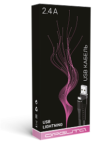 Орбита OT-SMI32 Серый кабель USB 2.4A (iOS Lightning) 1м