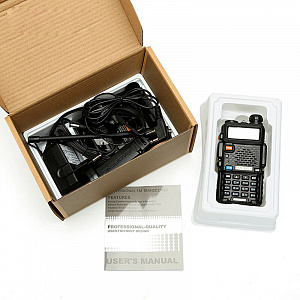 Рация Baofeng UV-5R 5W с гарнитурой черная