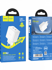 HOCO N35 Белый ЗУ с TYPE-C (PD45W, 3000mA)