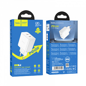 HOCO N35 Белый ЗУ с TYPE-C (PD45W, 3000mA)