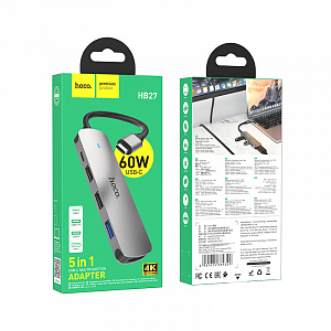 HOCO HB27 концентратор USB (3*USB, PD60W, HDMI)