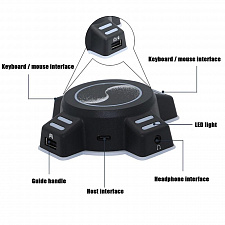 Орбита OT-PCR22 концентратор USB 2.0 (4 USB, 3.5мм)