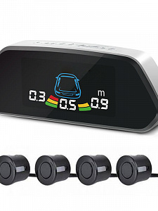 Парктроник автомобильный система парковки 4 датчика и дисплей TDS TS-CAS11 Черный