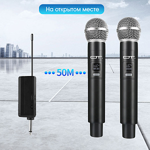 Микрофон караоке беспроводной набор 2 шт Орбита OT-ERM11