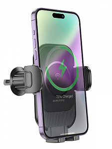 BOROFONE BH204 Черный держатель для смартфонов + беспроводное ЗУ 10W (в воздуховод)