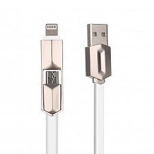 MUJU MJ-38 кабель USB 2A (microUSB/iOS Lighting) 1м