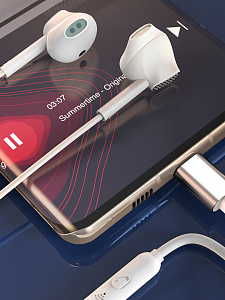 SENDEM X54 Белые наушники - гарнитура (TYPE-C)