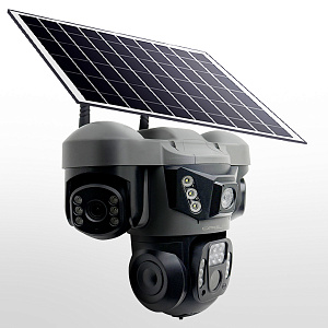 Камера видеонаблюдения 4G с сим картой уличная поворотная с солнечной панелью 2 Mp*3 Орбита OT-VNI68С