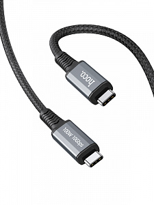 HOCO US01 Черный кабель PD100W (TYPE C - TYPE C) 1.2м