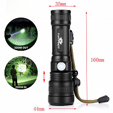 Патриот PT-FLR25 фонарь ручной (1L, 18650.,ZOOM)