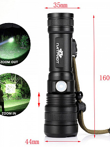 Патриот PT-FLR25 фонарь ручной (1L, 18650.,ZOOM)