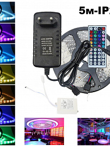 Светодиодная лента комплект с пультом 5м IP20 Огонек OG-LDL02