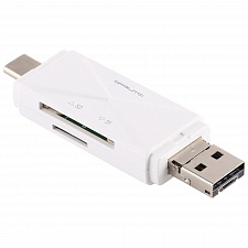Орбита OT-PCR16 Белый картридер OTG (TF, SD, microUSB, Type-C)