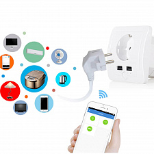 Умная розетка с USB Wi-Fi 16A Орбита OT-HOS15