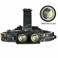 Патриот PT-FLG10 фонарь налобный (2L, 2*18650.,ZOOM)