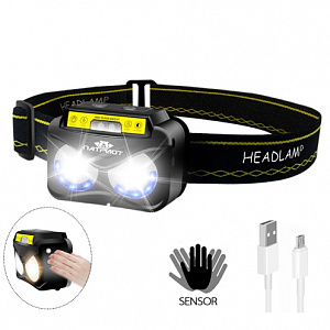 Патриот PT-FLG33 фонарь налобный (3L, аккум, дат.движ)