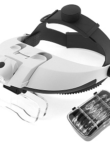 Лупа налобная увеличительная с подсветкой Орбита OT-INL09