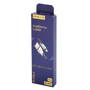 Орбита OT-SMM46 Синий кабель USB 2.4A (microUSB) 1м