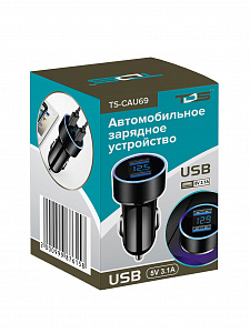 Зарядка в прикуриватель для автомобиля 2*USB TDS TS-CAU69