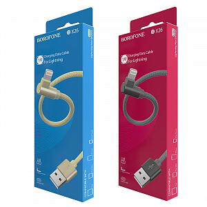 BOROFONE BX26 Золото кабель угловой USB 2.4A (iOS Lighting) 1м